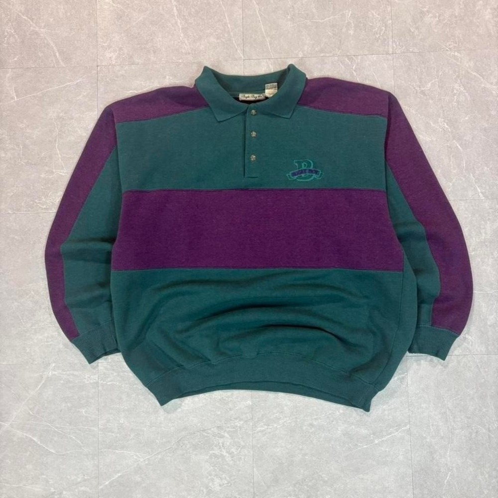 1990's Bugle Boy stripped polo crewneck